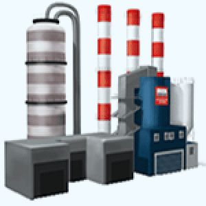 Illustration of an industrial factory building.